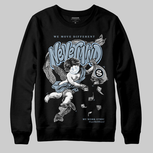 Jordan 40 “Blue Suede” DopeSkill Sweatshirt Nevermind Graphic Streetwear - Black
