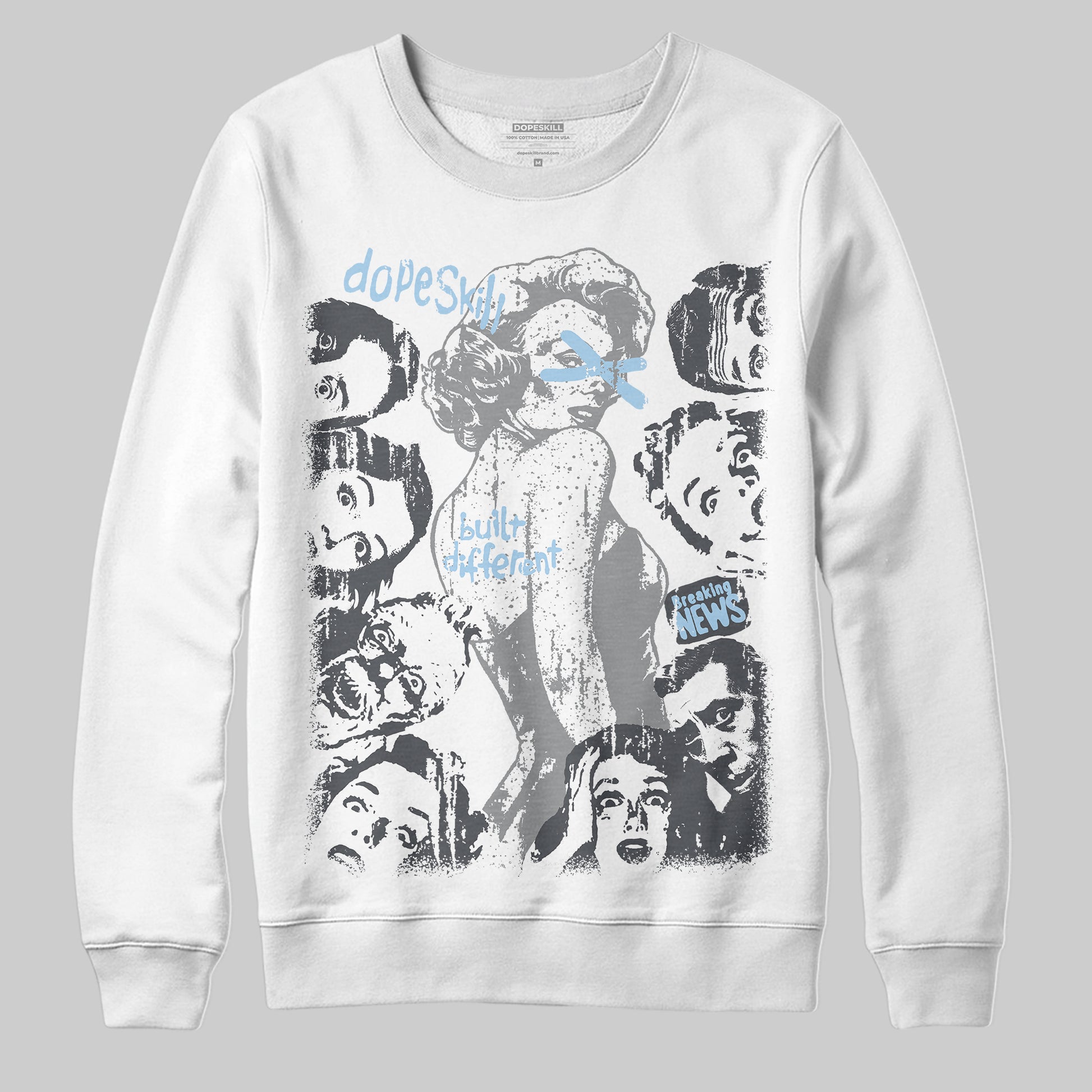 Jordan 5 Retro Wolf Grey (2026) DopeSkill Sweatshirt Built Different Graphic Streetwear - WHite