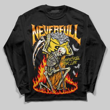 Jordan 4 Thunder DopeSkill Long Sleeve T-Shirt NeverFull Graphic Streetwear - Black