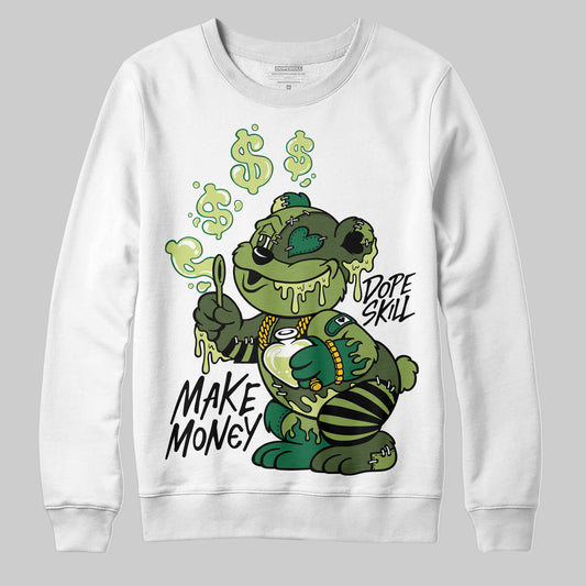 Foamposite Pro 'Pine Green' DopeSkill Sweatshirt Make Money Graphic Streetwear - White 