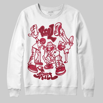 Adidas SAMBA OG ‘Collegiate Burgundy’ DopeSkill Sweatshirt Real Y2K Players Graphic Streetwear - White