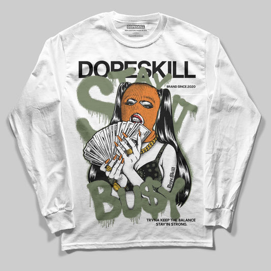 Jordan 4 Retro OG SP Undefeated (2025) DopeSkill Long Sleeve T-Shirt Stay It Busy Graphic Streetwear - White