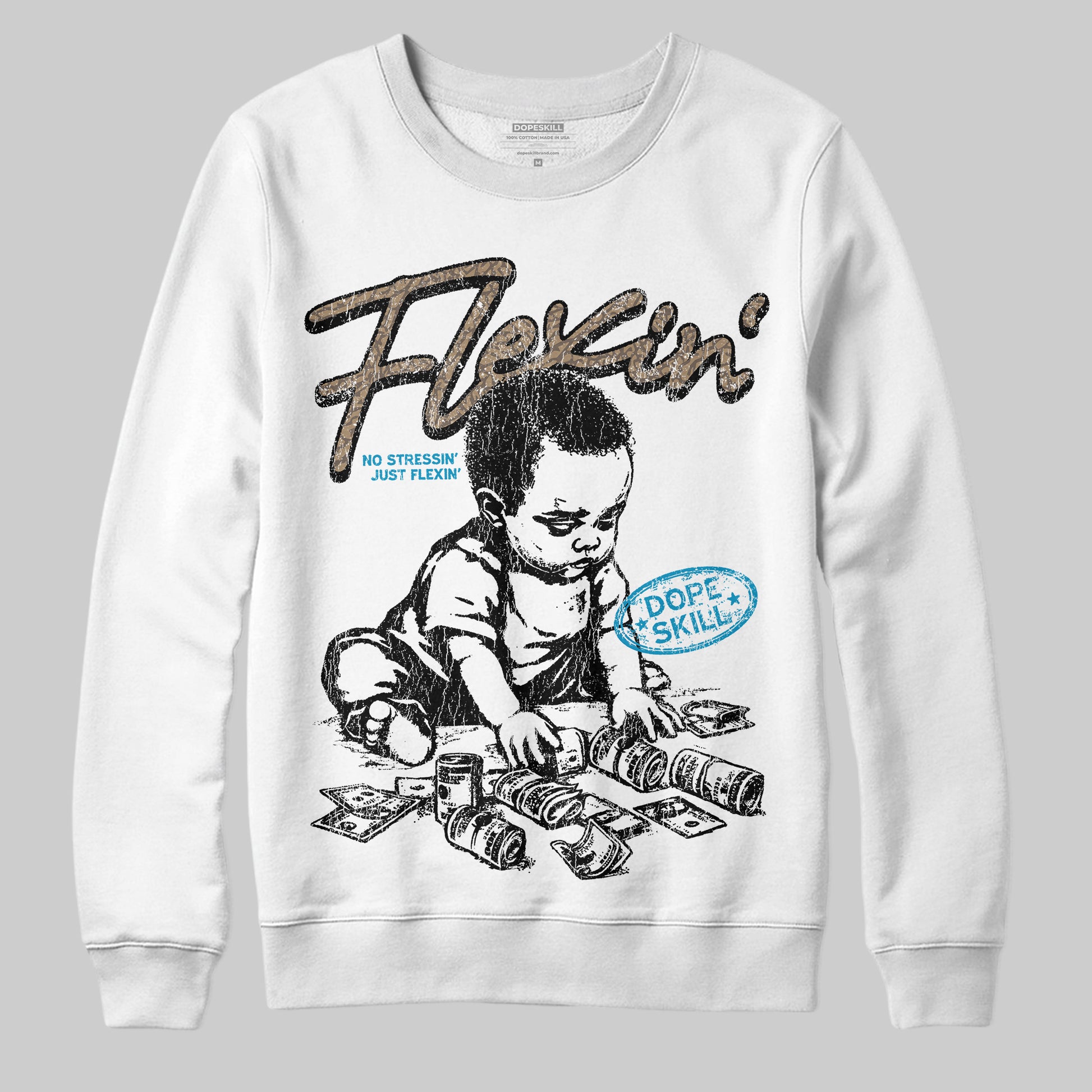 Jordan 3 GS “We Outside” DopeSkill Sweatshirt Flexin' Graphic Streetwear - WHite