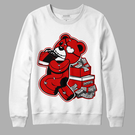 Jordan 1 Retro Low "Black Toe" DopeSkill Sweatshirt Bear Steals Sneaker Graphic Streetwear - White