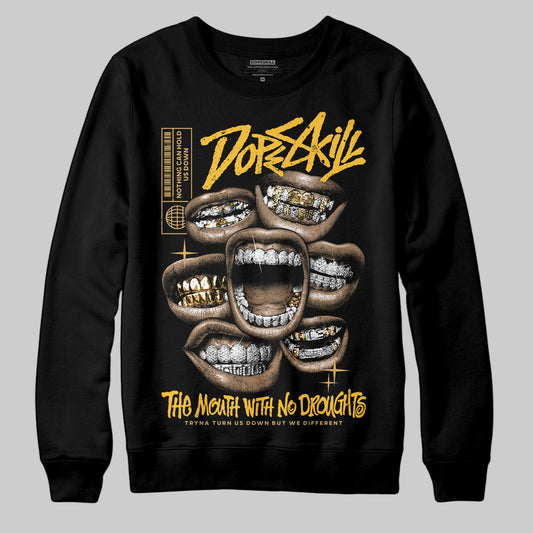 Jordan 12 "Phantom" DopeSkill Sweatshirt The Mouth With No Droughts Graphic Streetwear - Black