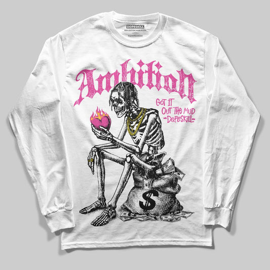 Pink Sneakers DopeSkill Long Sleeve T-Shirt Ambition Graphic Streetwear - White