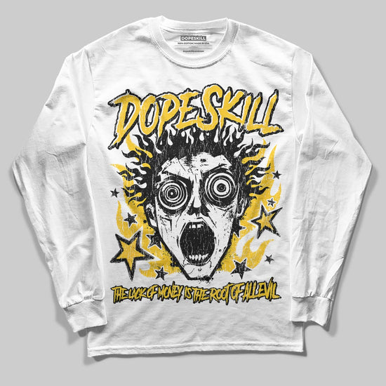 Yellow Sneakers DopeSkill Long Sleeve T-Shirt Root of Evil Graphic Streetwear - White