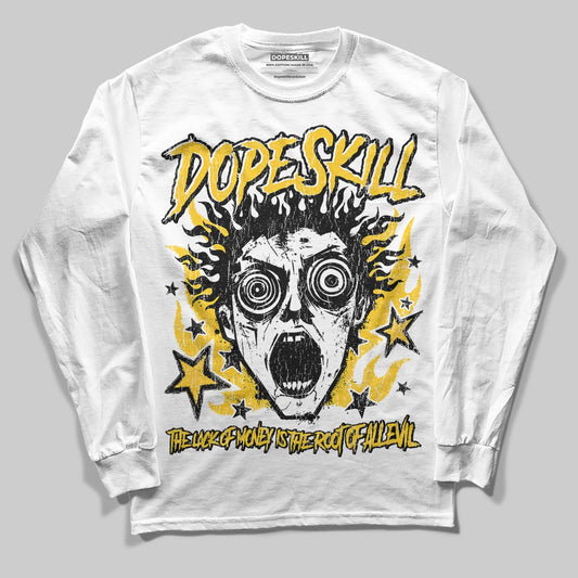 Yellow Sneakers DopeSkill Long Sleeve T-Shirt Root of Evil Graphic Streetwear - White