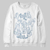 Jordan 40 “Blue Suede” DopeSkill Sweatshirt Real Y2K Players Graphic Streetwear - White