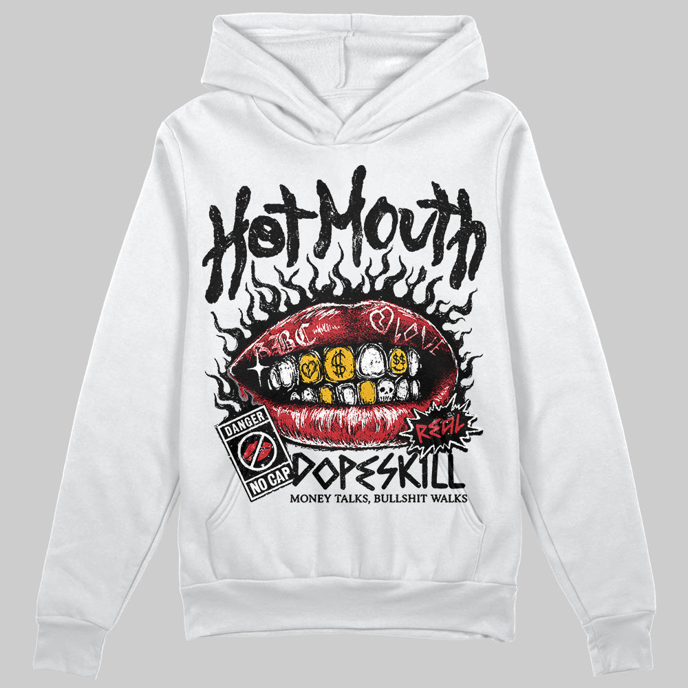 Jordan 11 “Bred Velvet” DopeSkill Hoodie Sweatshirt Hot Mouth Graphic Streetwear - White