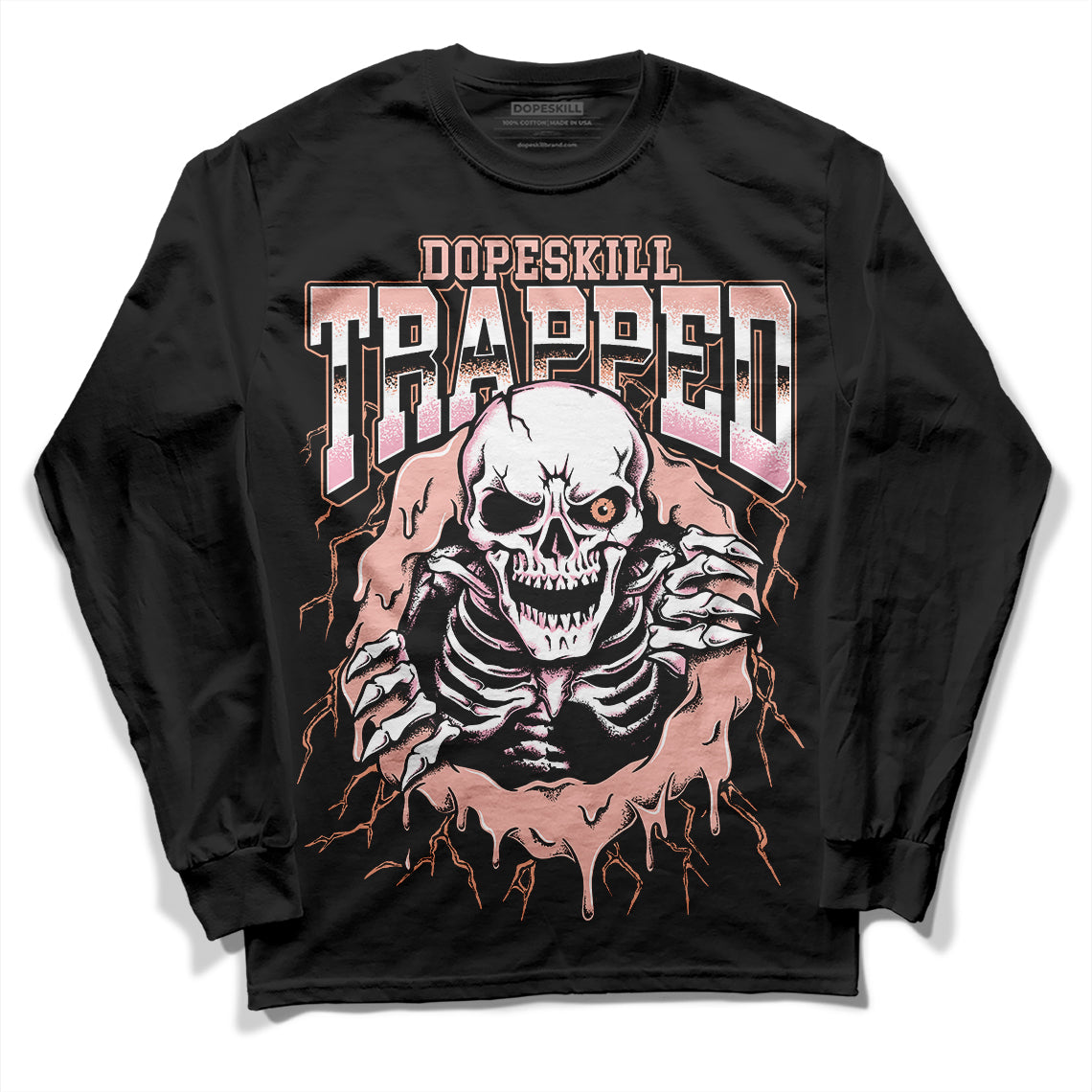 Jordan 11 Low “Legend Pink” DopeSkill Long Sleeve T-Shirt Trapped Halloween Graphic Streetwear - Black