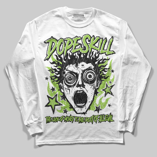 Neon Green Sneakers DopeSkill Long Sleeve T-Shirt Root of Evil Graphic Streetwear - White