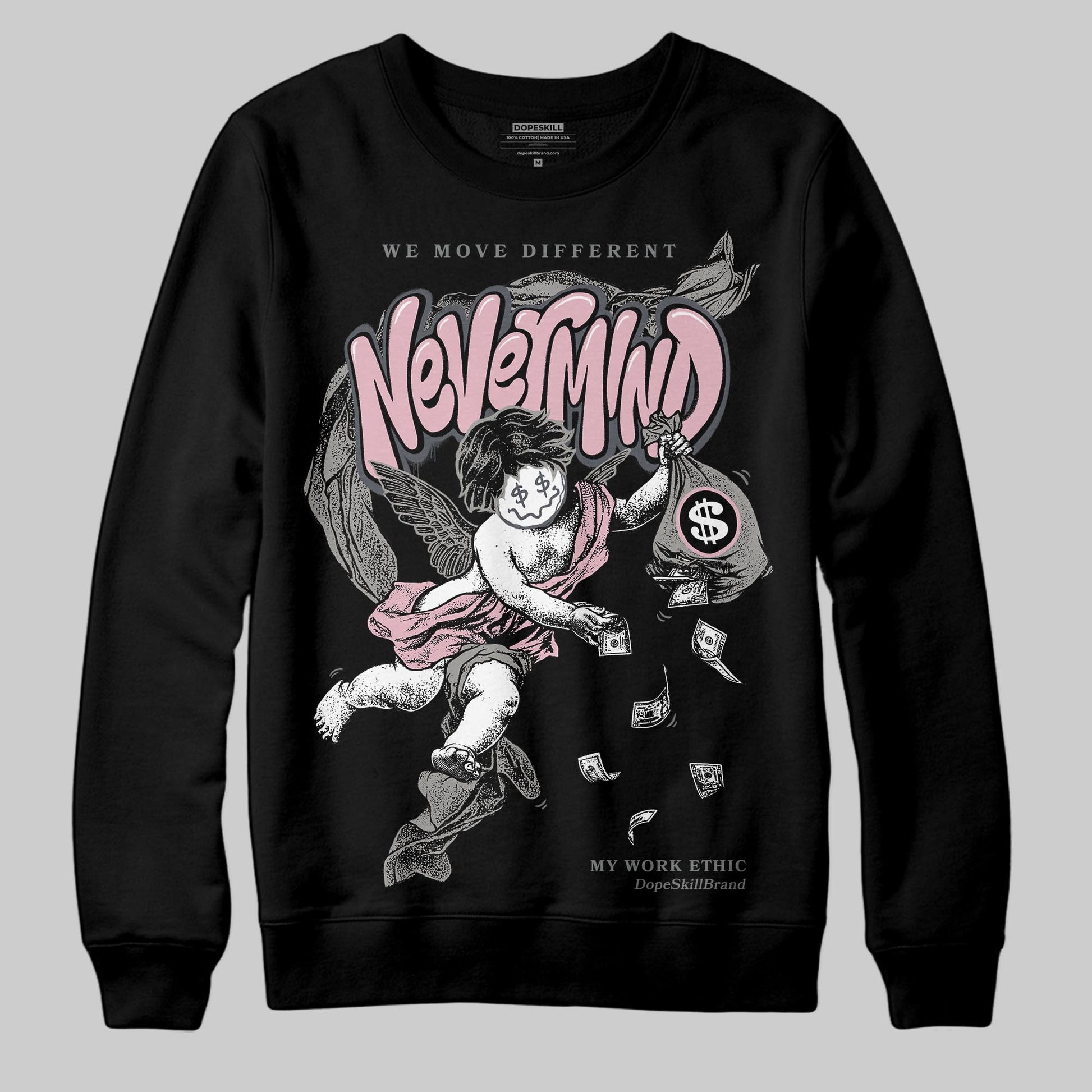 Air Max 95 OG “Pink Foam” DopeSkill Sweatshirt Nevermind Graphic Streetwear - Black