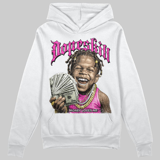 Pink Sneakers DopeSkill Hoodie Money Loves Me Graphic Streetwear - White