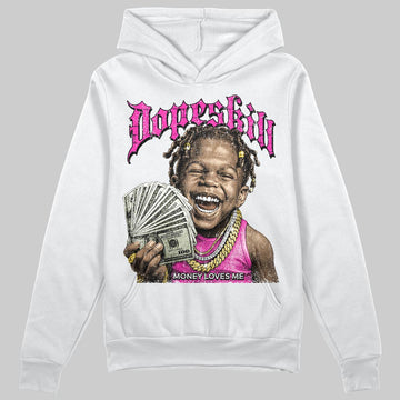Pink Sneakers DopeSkill Hoodie Money Loves Me Graphic Streetwear - White