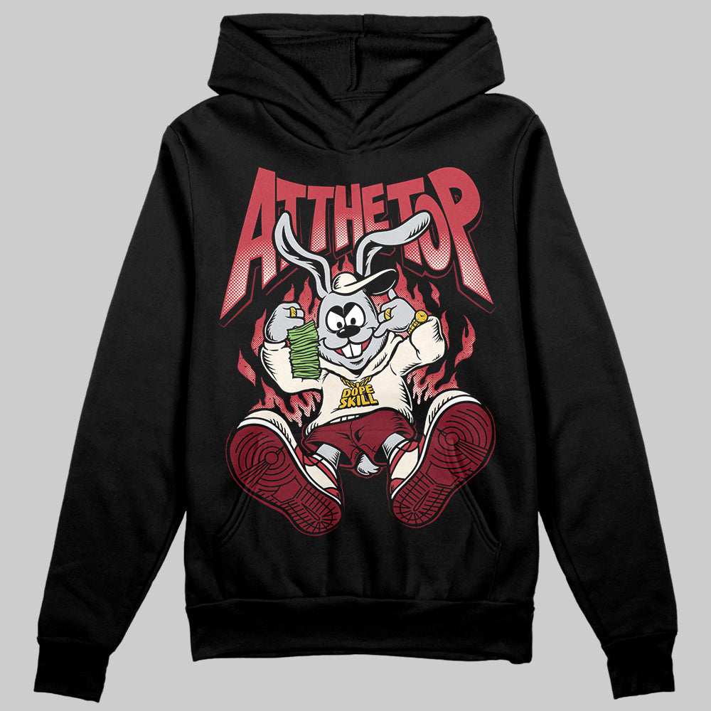 Jordan 4 “Sierra Red" DopeSkill Hoodie Sweatshirt At The Top Graphic Streetwear - Black