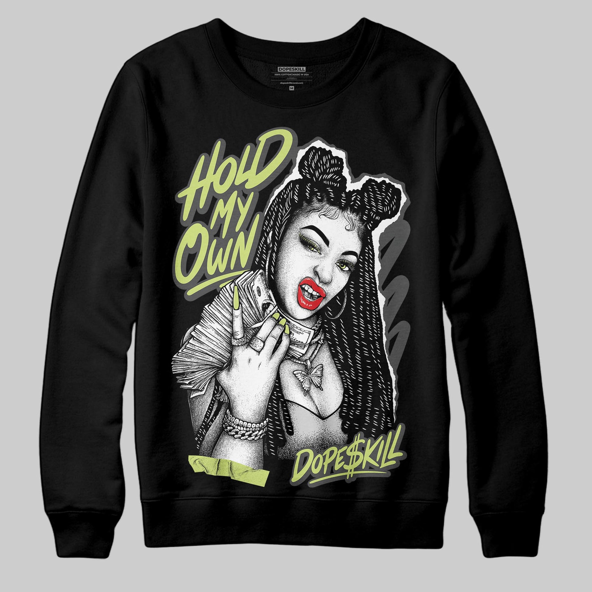Jordan 4 GS “Light Lemon Twist” DopeSkill Sweatshirt New H.M.O Graphic Streetwear - Black