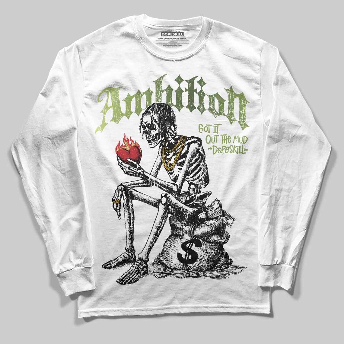 Foamposite Pro 'Pine Green' DopeSkill Long Sleeve T-Shirt Ambition Graphic Streetwear - White