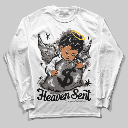 Jordan 4 Retro Cave Stone DopeSkill Long Sleeve T-Shirt Heaven Sent Graphic Streetwear - White