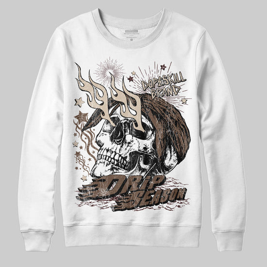 A Ma Maniére x Air Jordan 4 “Dark Mocha” DopeSkill Sweatshirt Drip Season Graphic Streetwear - White