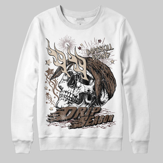 A Ma Maniére x Air Jordan 4 “Dark Mocha” DopeSkill Sweatshirt Drip Season Graphic Streetwear - White