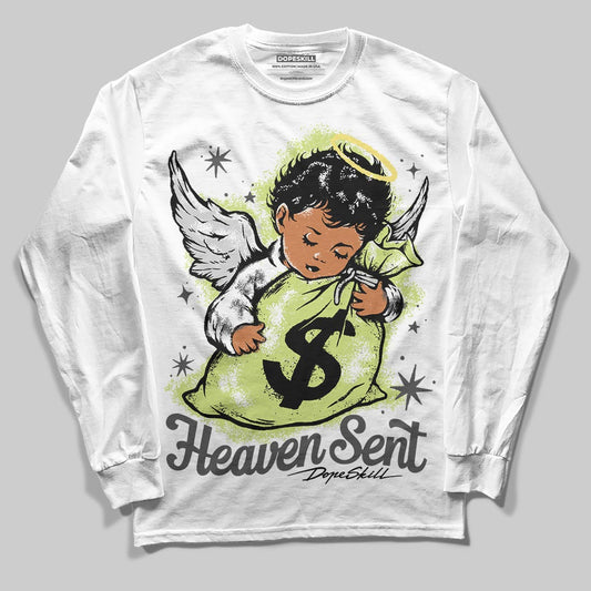 Jordan 4 GS “Light Lemon Twist” DopeSkill Long Sleeve T-Shirt Heaven Sent Graphic Streetwear - White