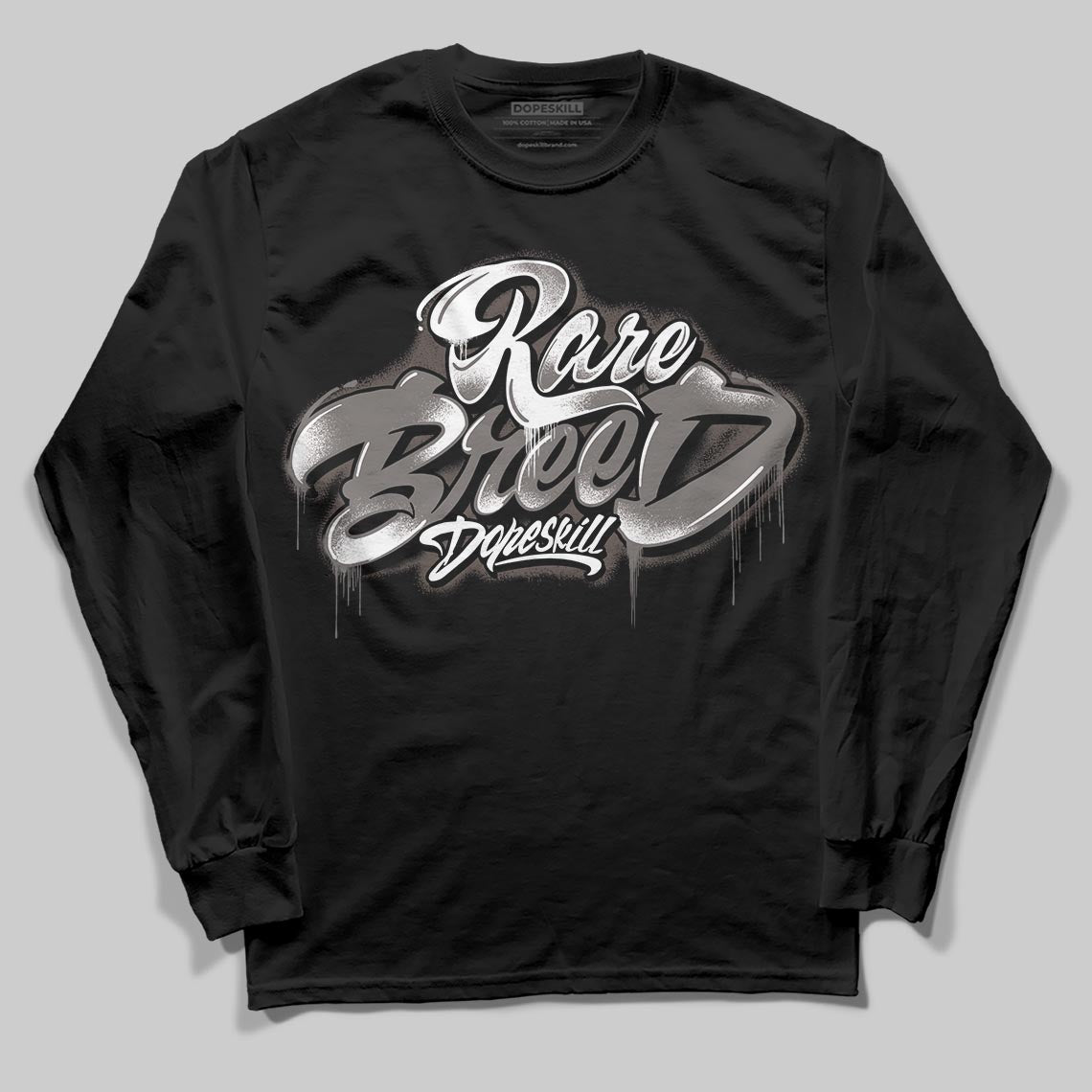 Jordan 4 Retro Cave Stone DopeSkill Long Sleeve T-Shirt Rare Breed Type Graphic Streetwear - Black