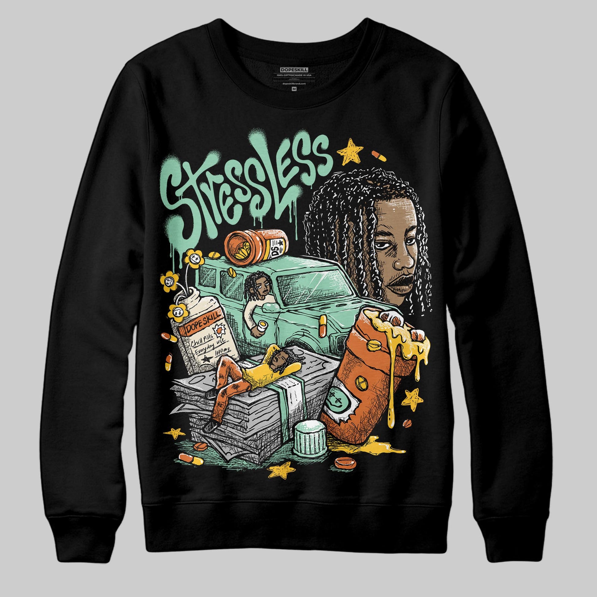 SB Dunk Low Rodeo Tourmaline DopeSkill Sweatshirt Stressless Graphic Streetwear - Black