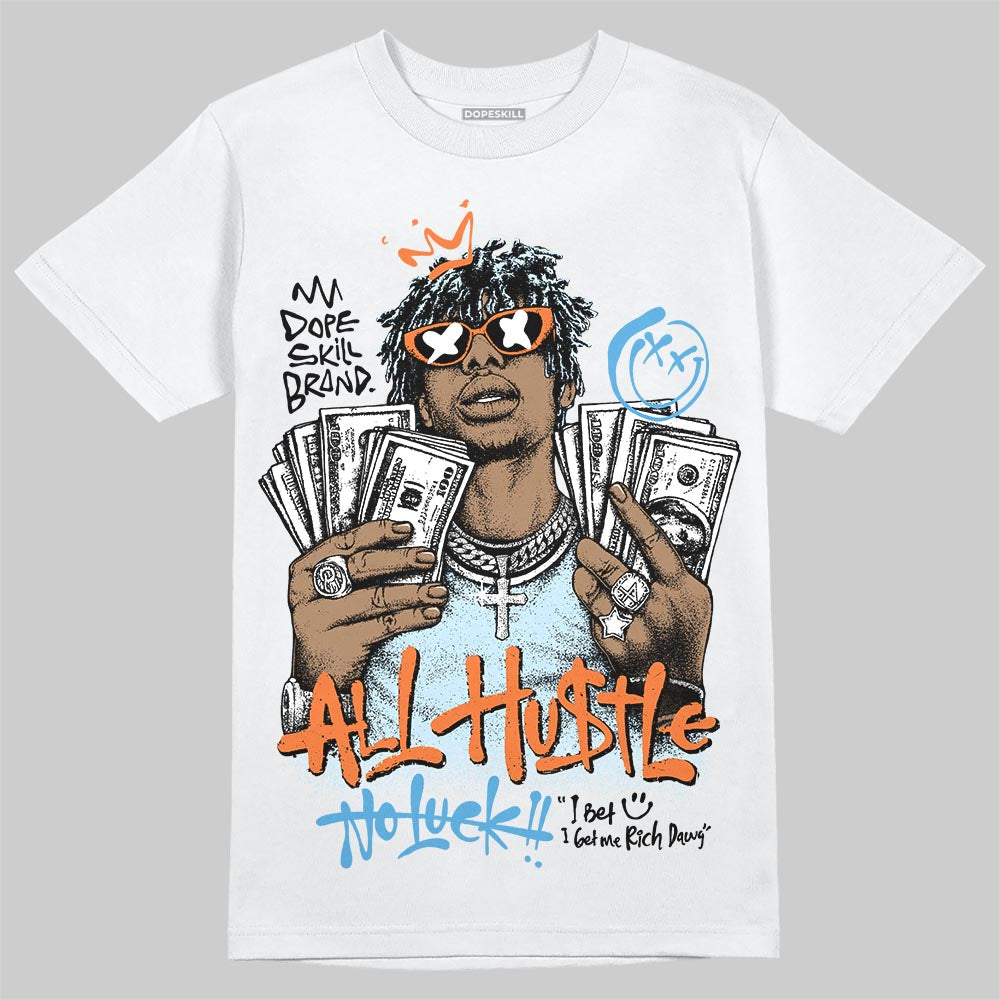 Jordan 1 Retro High Virgil Abloh Archive Alaska DopeSkill T-Shirt All Hustle No Luck Graphic Streetwear - White 