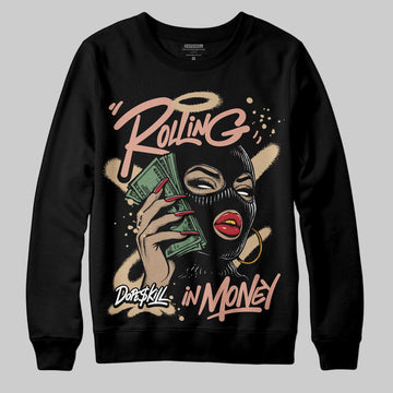 TAN Sneakers DopeSkill Sweatshirt Rolling in Money Graphic Streetwear - Black