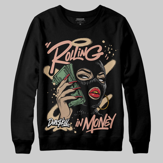 TAN Sneakers DopeSkill Sweatshirt Rolling in Money Graphic Streetwear - Black