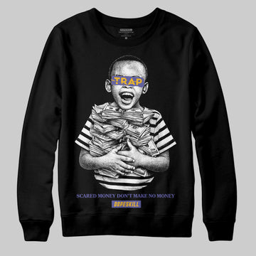 Jordan 4 Retro Lakers DopeSkill Sweatshirt Scared Money Don't Make No Money Graphic Streetwear - black