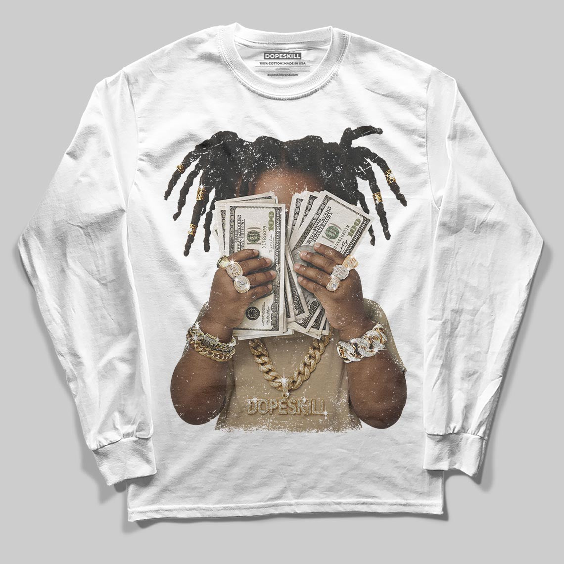 Jordan 11 City Pack “H-Town” DopeSkill Long Sleeve T-Shirt Rich Youth Graphic Streetwear - White