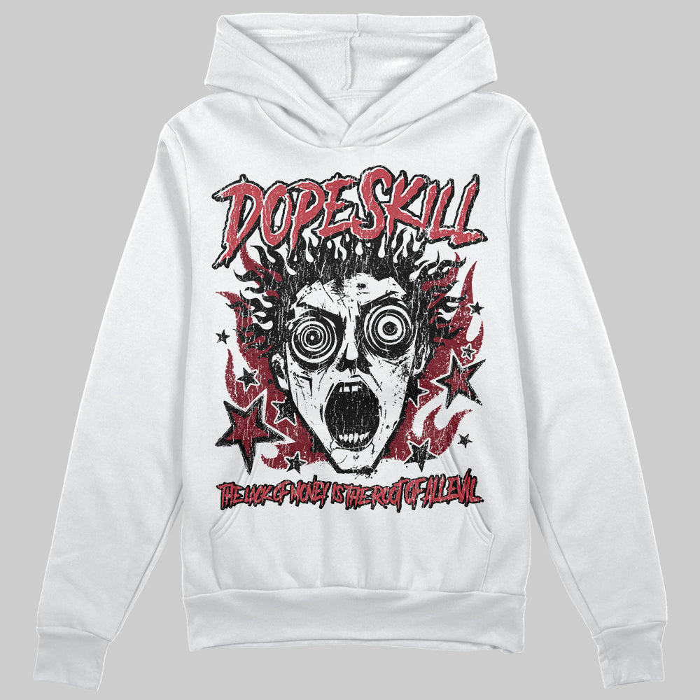 Jordan 4 “Sierra Red" DopeSkill Hoodie Sweatshirt Root of Evil Graphic Streetwear - White