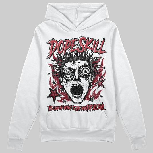 Jordan 4 “Sierra Red" DopeSkill Hoodie Sweatshirt Root of Evil Graphic Streetwear - White