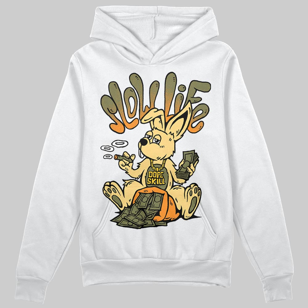 Olive Sneakers DopeSkill Hoodie Sweatshirt Slow Life Graphic Streetwear - White
