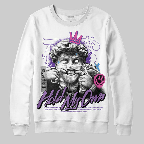 PURPLE Sneakers DopeSkill Sweatshirt New Hold My Own Graphic Streetwear - White