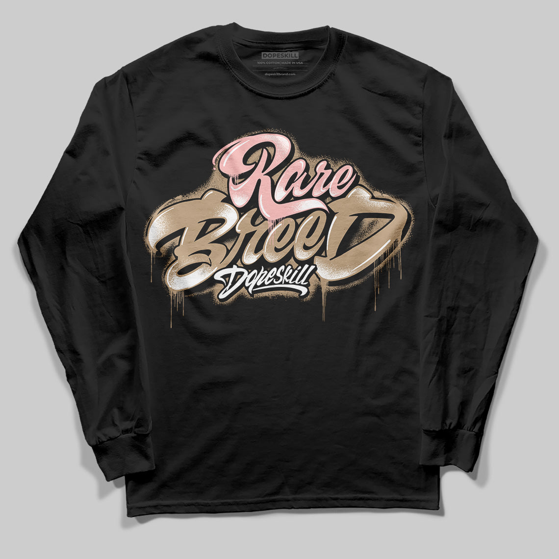 Nike Air Force 1 Low Canvas “Linen” DopeSkill Long Sleeve T-Shirt Rare Breed Type Graphic Streetwear - Black