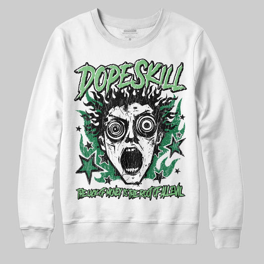 Green Sneakers DopeSkill Sweatshirt Root of Evil Graphic Streetwear - White