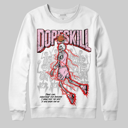 Awake NY x Air Jordan 5 Arctic Pink DopeSkill Sweatshirt Thunder Dunk Graphic Streetwear - White 