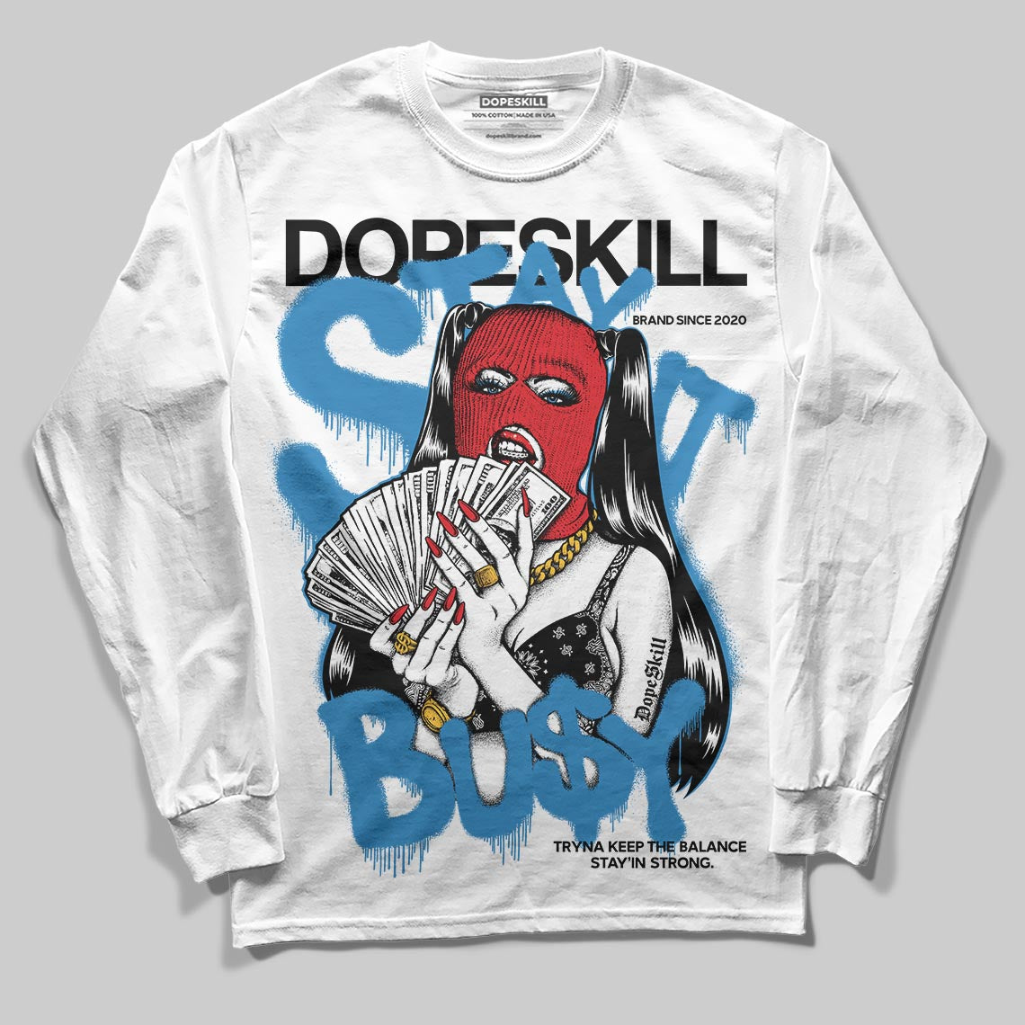 Jordan 3 Retro OG Rare Air DopeSkill Long Sleeve T-Shirt Stay It Busy Graphic Streetwear - White