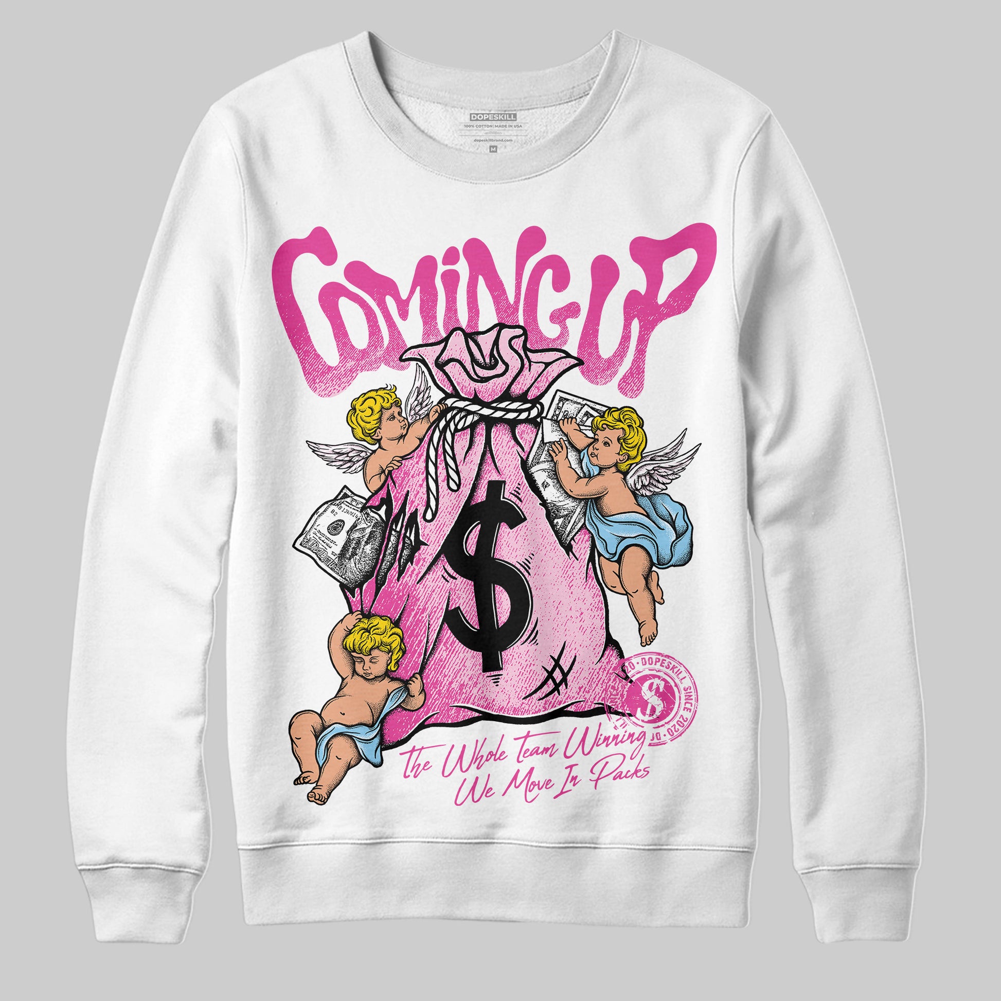 Jordan 6 “Doernbecher” DopeSkill Sweatshirt Money Bag Coming Up Graphic Streetwear - White
