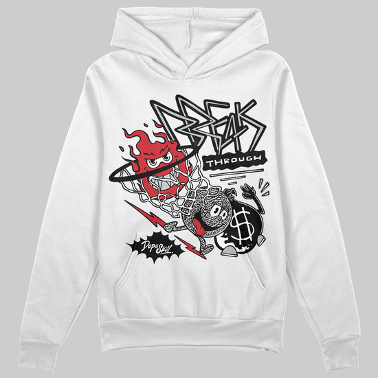 Jordan 3 OG “Black Cement” DopeSkill Hoodie Sweatshirt Break Through Graphic Streetwear - White