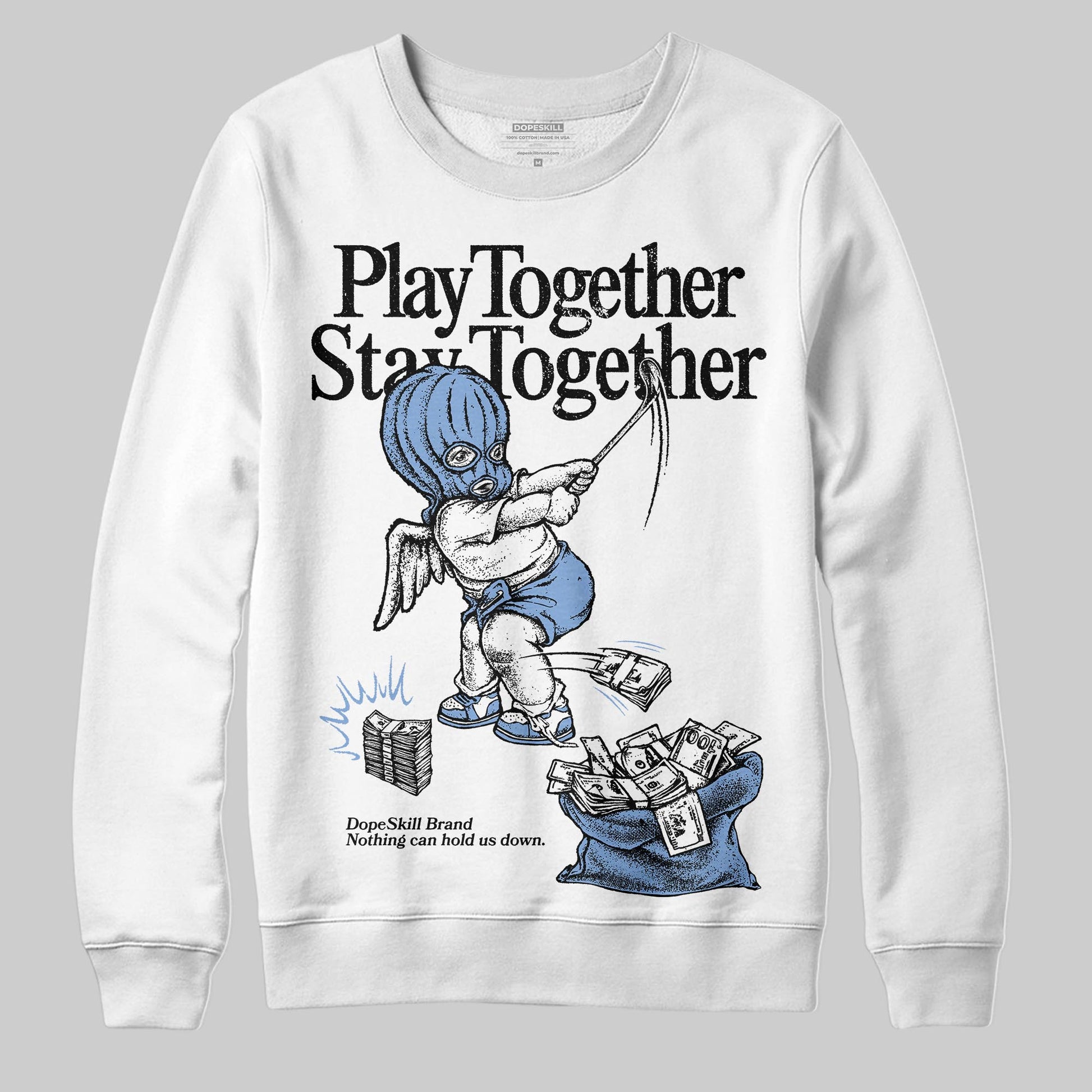 Jordan 4 WMNS 'Forget Me Not' DopeSkill Sweatshirt Play together, Stay together Graphic Streetwear - White