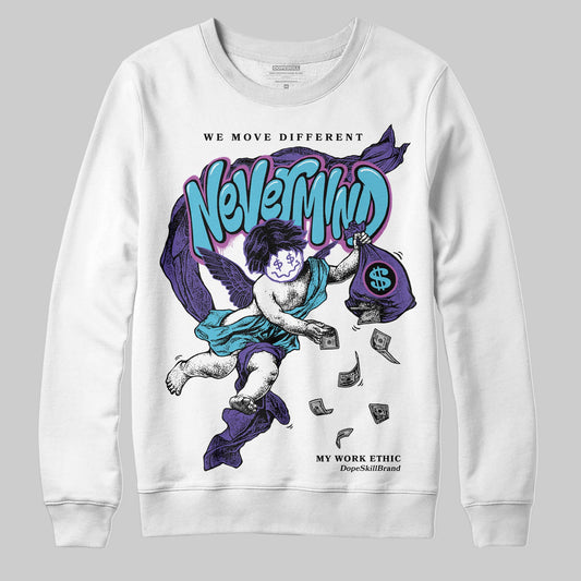 Jordan 8 Retro 'Aqua' 2025 DopeSkill Sweatshirt Nevermind Graphic Streetwear - White 