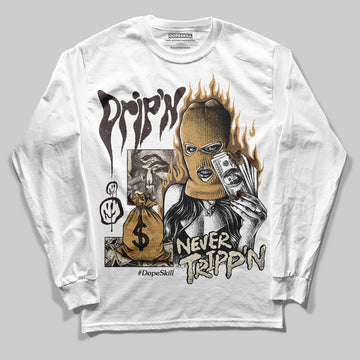 Jordan 5 “Earth/Metallic Gold” DopeSkill Long Sleeve T-Shirt Drip'n Never Tripp'n Graphic Streetwear - White