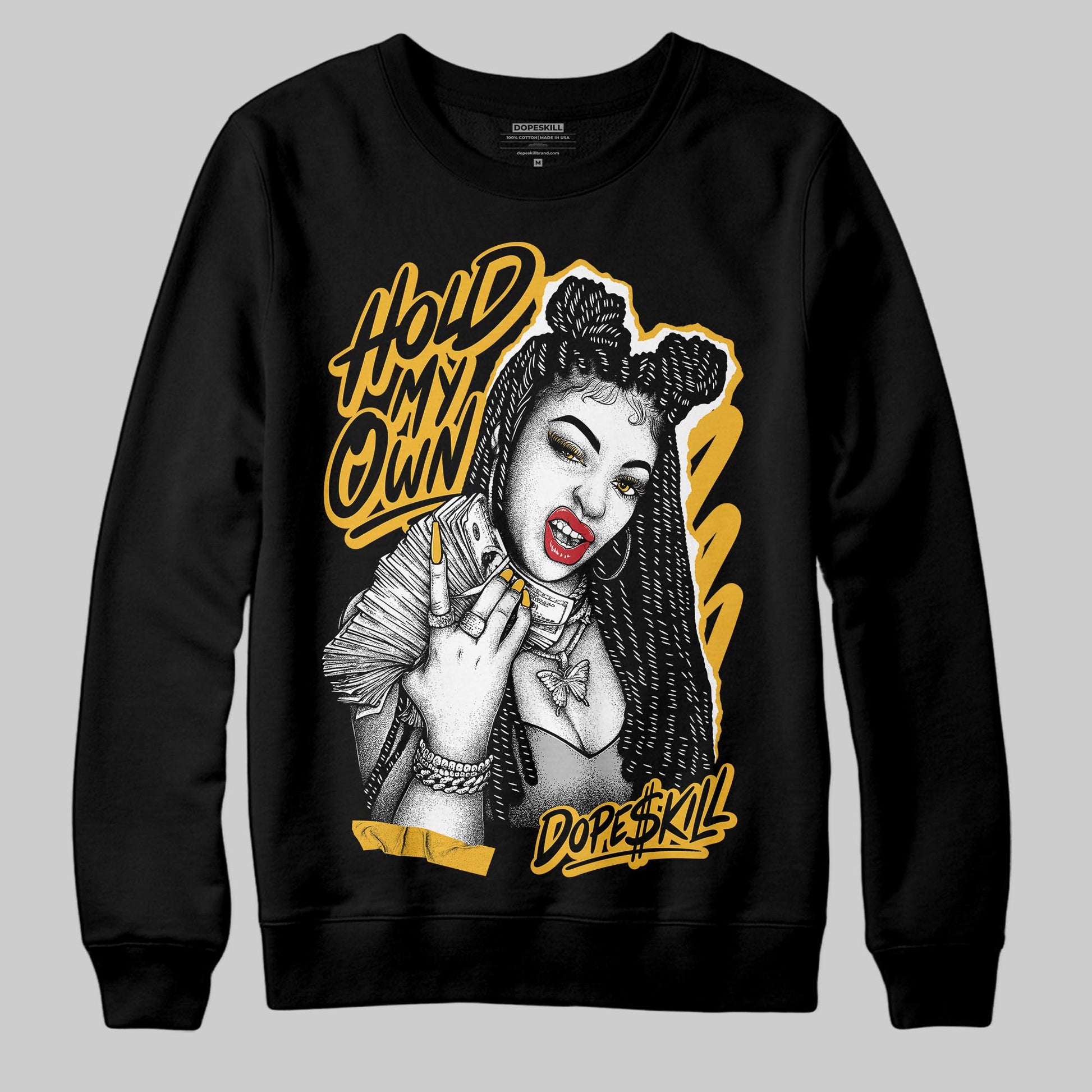 Jordan 5 'Tokyo' DopeSkill Sweatshirt New H.M.O Graphic Streetwear - Black