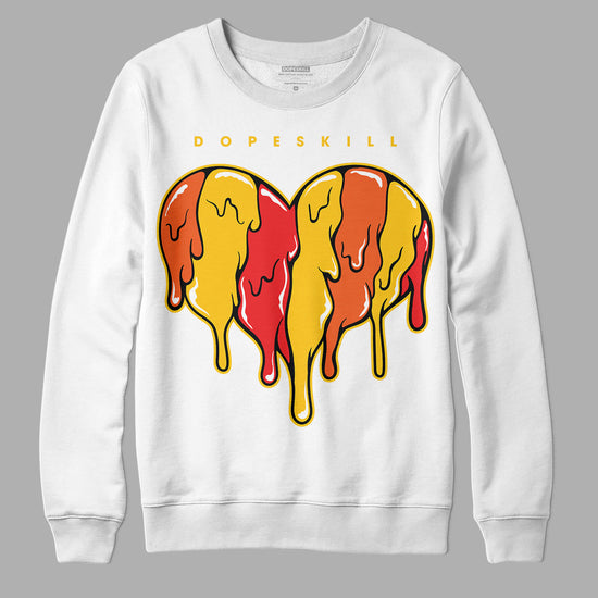 Yellow Sneakers DopeSkill Sweatshirt Slime Drip Heart Graphic Streetwear - White