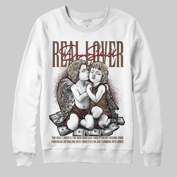 A Ma Maniére x Air Jordan 4 “Dark Mocha” DopeSkill Sweatshirt Real Lover Graphic Streetwear - White