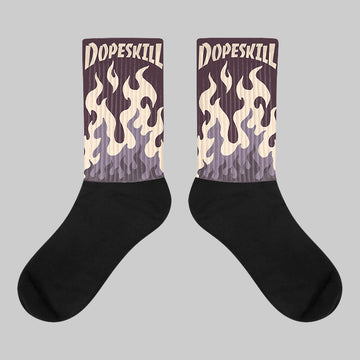 Burgundy Crush 3s DopeSkill Sublimated Socks FIRE Graphic